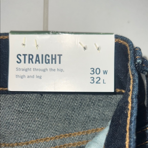 NWT Abercrombie & Fitch Dark Blue Faded Straight Leg Jeans Size 30x32” - Picture 8 of 8